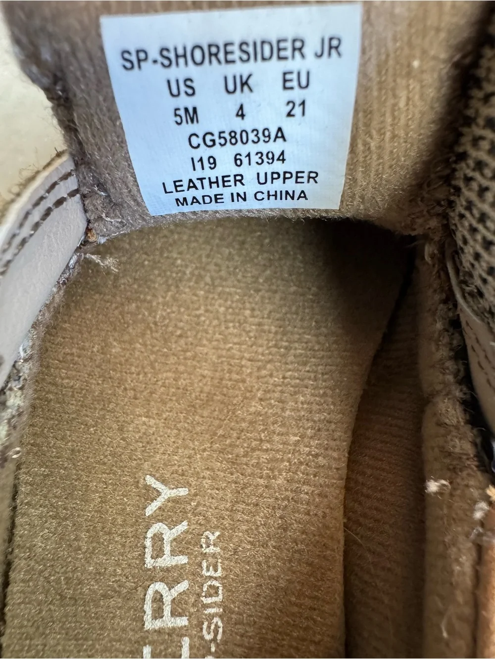 Sperry Crib Brown Boat Shoes with Memory Foam Comfort